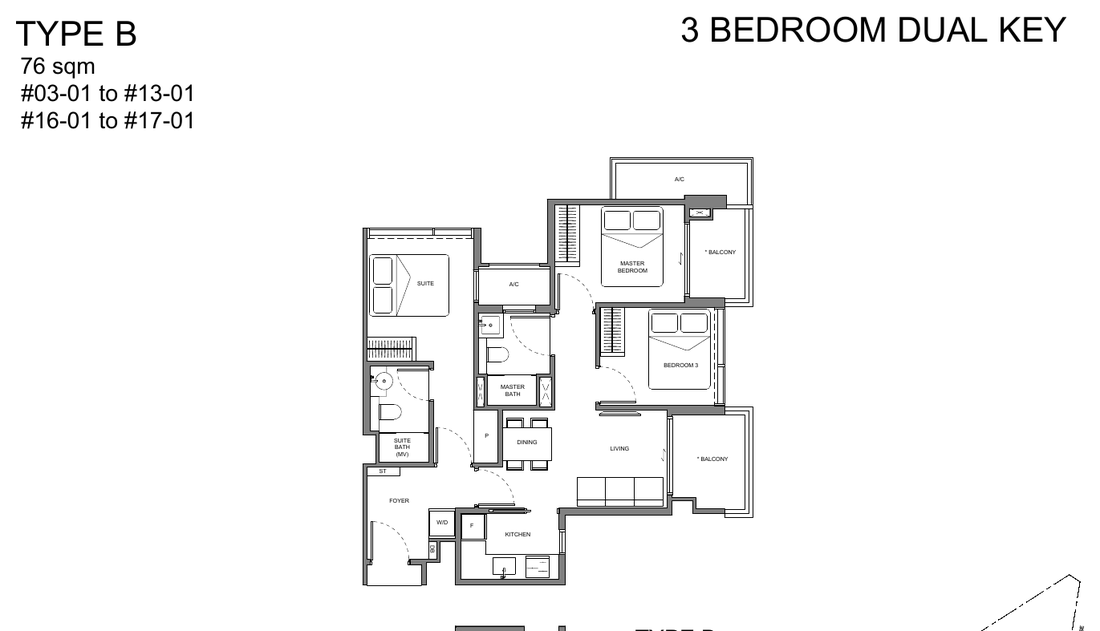 3-Bedroom Dual-Key, Type B