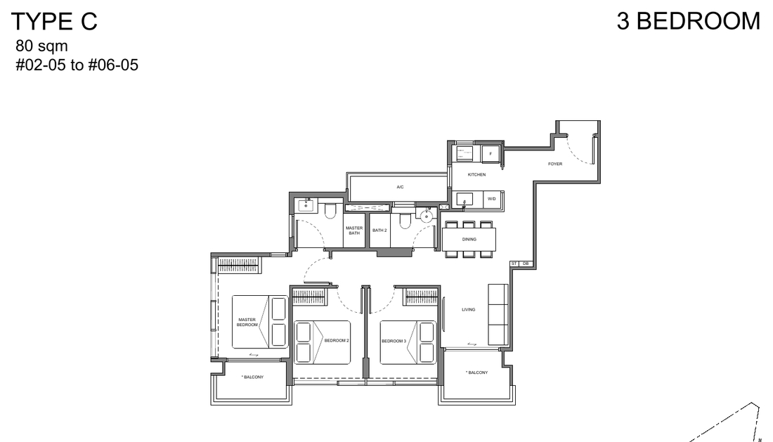 3-Bedroom, Type C